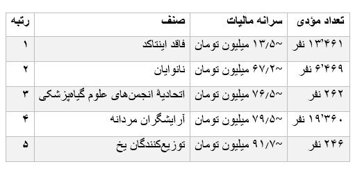 چه کسانی بیشترین مالیات را پرداخت میکنند؟ | کمترین پرداختی مربوط به نانوایان است